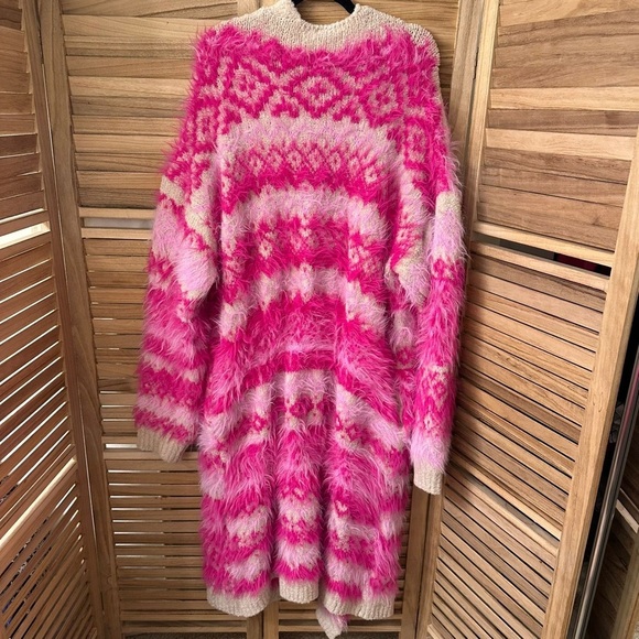 Free People Pink Hollywood Cardi At In Ivory Size L - Picture 10 of 10